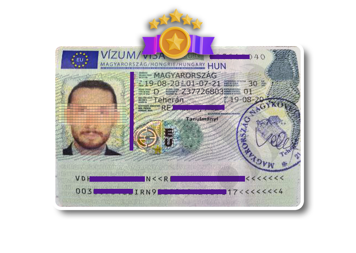 ویزای موفق مجارستان همراه با کارت اقامت
